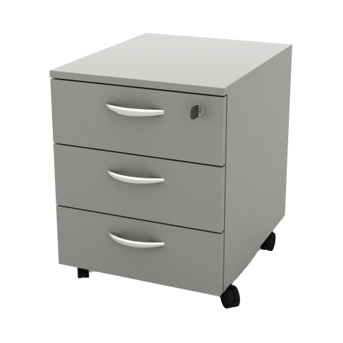 Cassettiera Rainbow - 3 cassetti - con ruote - 41 x 50 x 52,2 cm - grigio